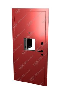 кассовая дверь с окошком и глазком, антивандальный окрас